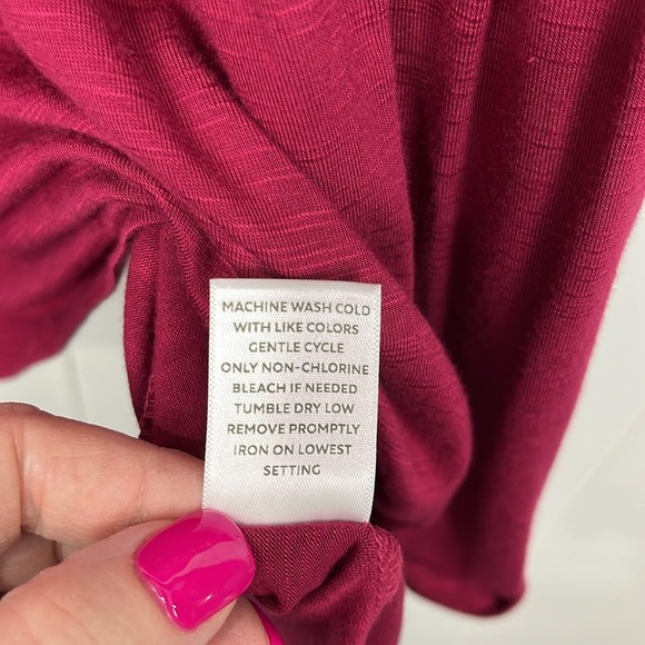 Nurture Womens Knit Tunic 2X Wine Red Pullover Embroidery Peplum Hem Soft Casual - Picture 9 of 14